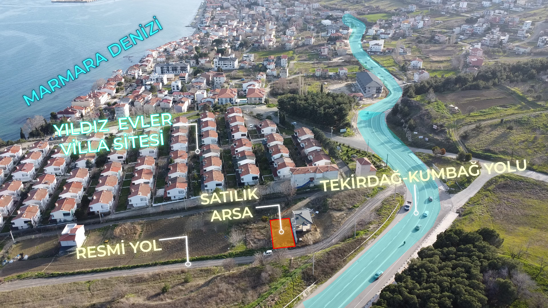 BARBAROS MAHALLESİNDE DENİZ MANZARALI,ASYAPORT YAKINI SATILIK ARSA