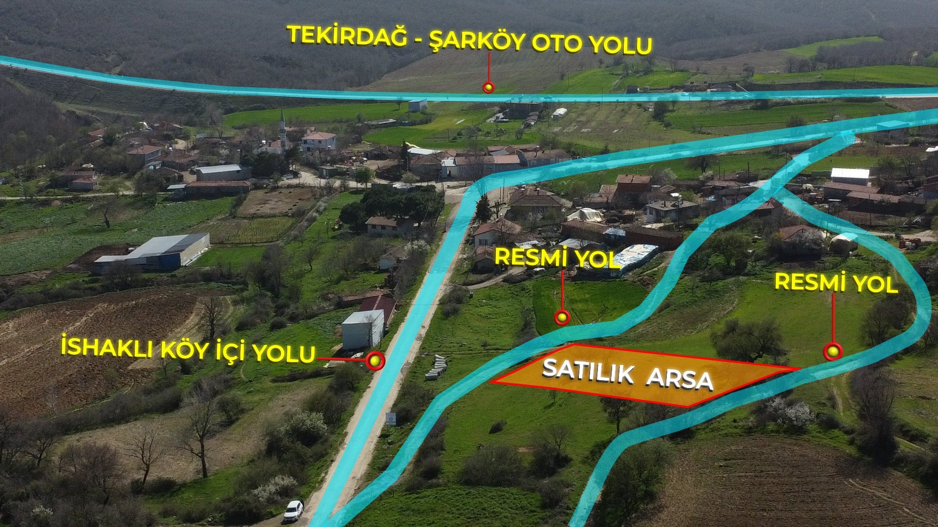 TEKİRDAĞ / ŞARKÖY / İSHAKLI'DA KONUT İMARLI SATILIK ARSA