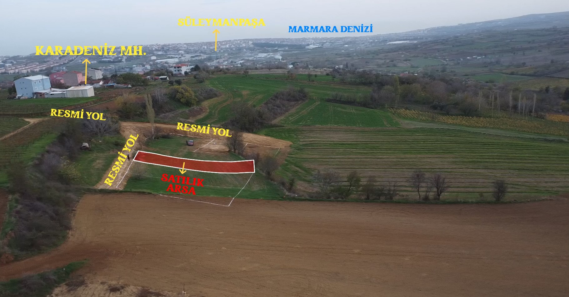 TEKİRDAĞ SÜLEYMANPAŞA KARADENİZ MH. KONUT İMARLI 450 m² ARSA